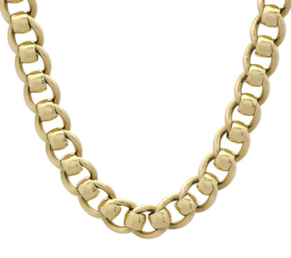 9ct Yellow Gold Roller Ball Chain 23.5'' 12mm
