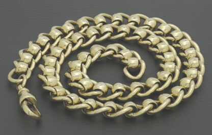 9ct Yellow Gold Roller Ball Chain 23.5'' 12mm - Image 2