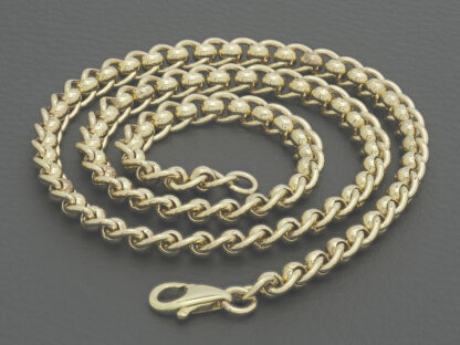 9ct Yellow Gold Roller Ball Chain 20" 6.5mm - Image 5