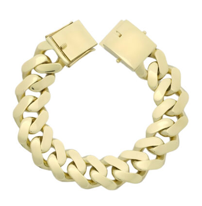 9ct Yellow Gold Curb Bracelet 9.5'' 22.5mm