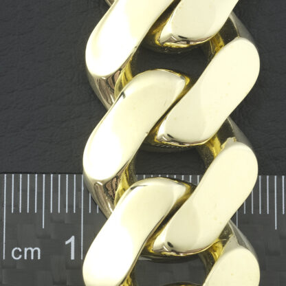 9ct Yellow Gold Curb Bracelet 9.5'' 22.5mm - Image 2