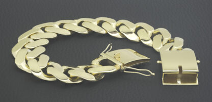 9ct Yellow Gold Curb Bracelet 9.5'' 22.5mm - Image 4