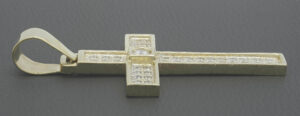9ct Yellow Gold Gemstone Cross Pendant