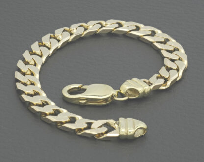 9ct Yellow Gold Curb Bracelet 7.5" 8mm - Image 2