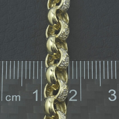 9ct Yellow Gold Gemstone Belcher Chain 25.5" 7mm - Image 2