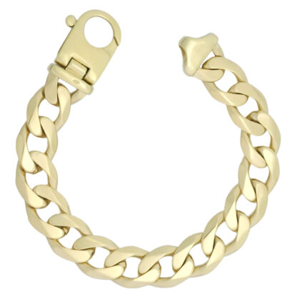 9ct Yellow Gold Curb Bracelet 9" 14mm