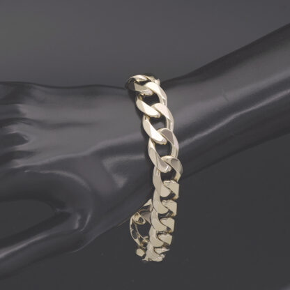 9ct Yellow Gold Curb Bracelet 9" 14mm - Image 3
