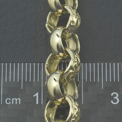 9ct Yellow Gold Patterned Belcher Chain 27" 9mm - Image 2
