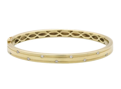 9ct Yellow Gold 0.18ct Diamond Bangle
