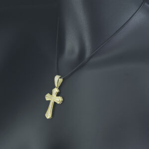 18ct Yellow Gold Gemstone Cross Pendant