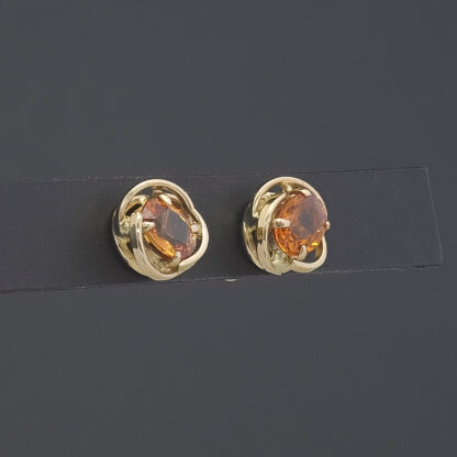 18ct Yellow Gold Citrene Stud Earrings - Image 4