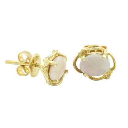 18ct Yellow Gold Opal Stud Earrings