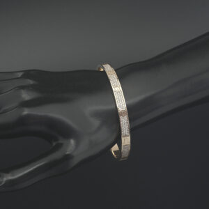 9ct Rose Gold Moissanite Screw Bangle