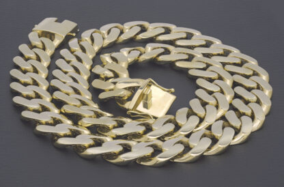 9ct Yellow Gold Curb Chain 28" 19.5mm - Image 4