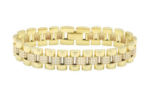 9ct Yellow Gold Gemstone Watch Strap 6.5&#8243; 11.5mm