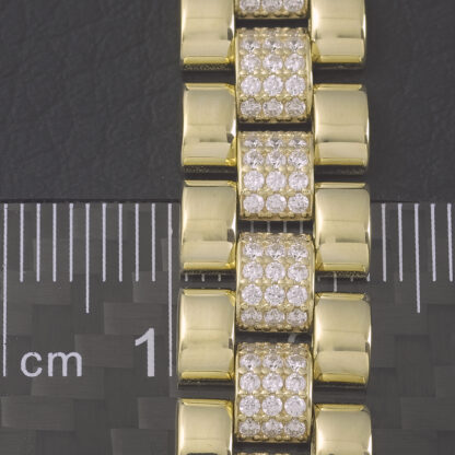 9ct Yellow Gold Gemstone Watch Strap 6.5" 11.5mm - Image 2