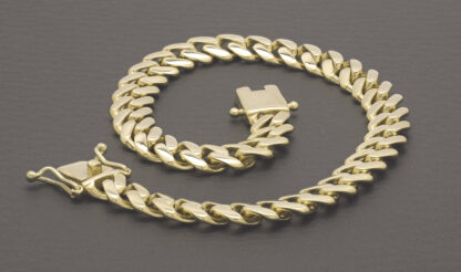 9ct Yellow Gold Curb Bracelet 8" 7.5mm - Image 4