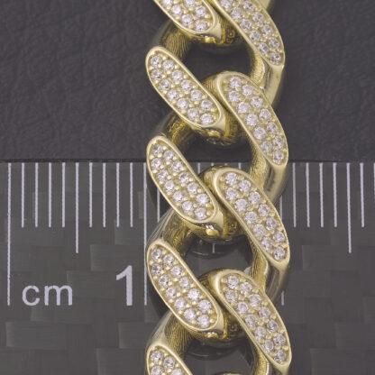 9ct Yellow Gold Gemstone Curb Bracelet 7″ 10.5mm - Image 4