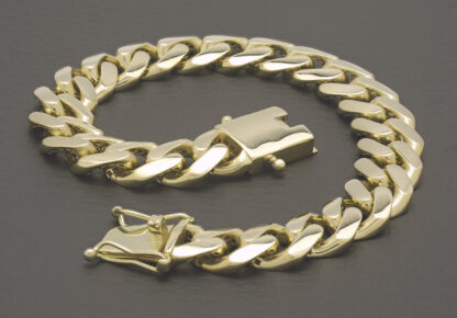 9ct Yellow Gold Curb Bracelet 7.5" 10.5mm - Image 4