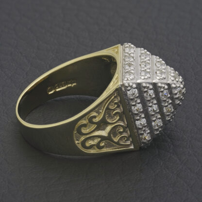 9ct Yellow Gold Gemstone Pyramid Ring - Image 4