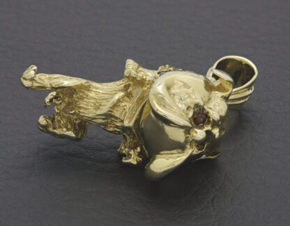 9ct Yellow Gold Gemstone Bulldog Pendant - Image 5