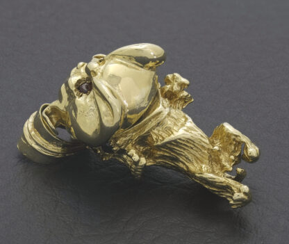 9ct Yellow Gold Gemstone Bulldog Pendant - Image 3