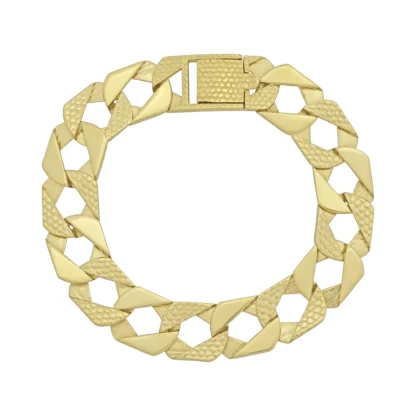9ct Yellow Gold Curb Bracelet 8.5" 13.5mm