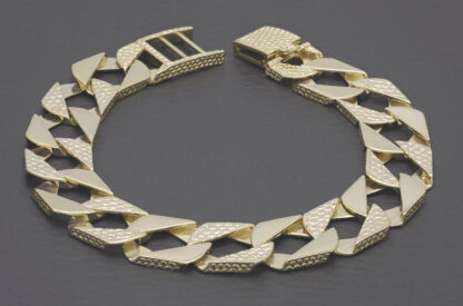 9ct Yellow Gold Curb Bracelet 8.5" 13.5mm - Image 4