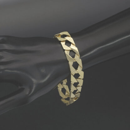9ct Yellow Gold Curb Bracelet 8.5" 13.5mm - Image 3