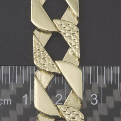 9ct Yellow Gold Curb Bracelet 8.5" 13.5mm - Image 2