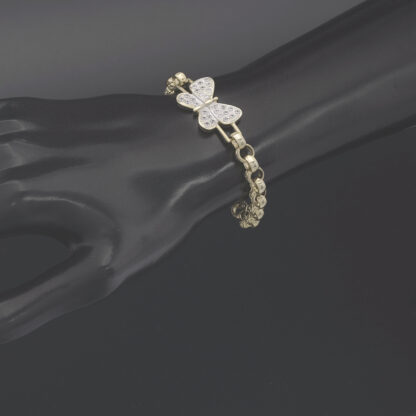 9ct Yellow Gold Gemstone Butterfly Belcher 7" 6mm - Image 2