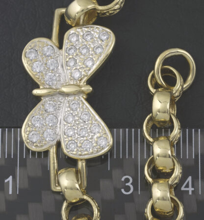 9ct Yellow Gold Gemstone Butterfly Belcher 7" 6mm - Image 4