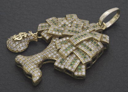 9ct Yellow Gold Gemstone Money Tree Pendant - Image 3