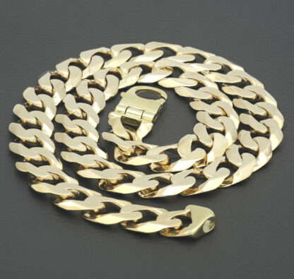 9ct Yellow Gold Curb Chain 22" 15.5mm - Image 2
