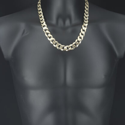 9ct Yellow Gold Curb Chain 22" 15.5mm - Image 4