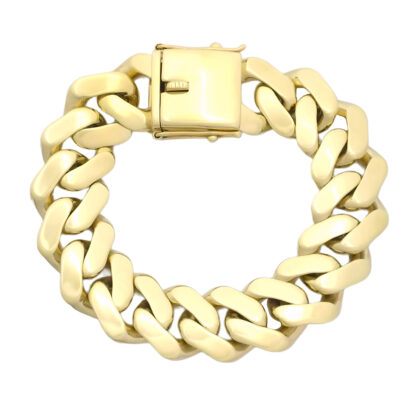 9ct Yellow Gold Curb Bracelet 7.5" 16.5mm