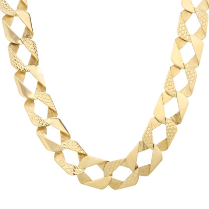 9ct Yellow Gold Curb Chain 23.5" 13.5mm