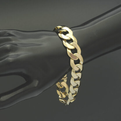 9ct Yellow Gold Curb Bracelet 9" 15.5mm - Image 3