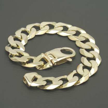 9ct Yellow Gold Curb Bracelet 9" 15.5mm - Image 4