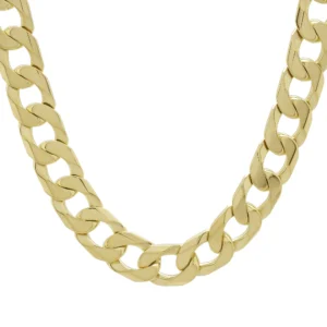 9ct Yellow Gold Curb Chain 22.5&#8243; 10.5mm