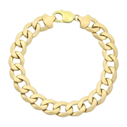 9ct Yellow Gold Curb Bracelet 9" 12mm