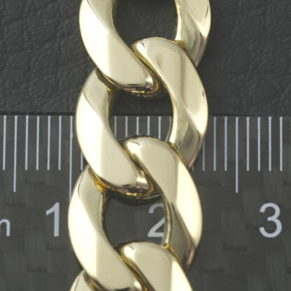 9ct Yellow Gold Curb Bracelet 9" 12mm - Image 2