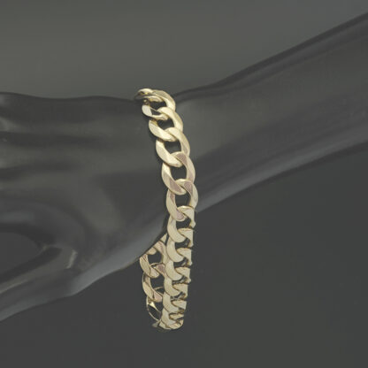 9ct Yellow Gold Curb Bracelet 9" 12mm - Image 3