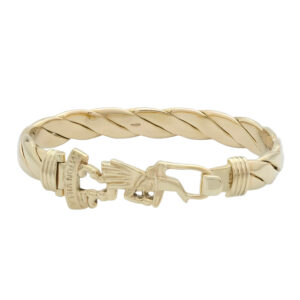 9ct Yellow Gold Football Loop Bangle