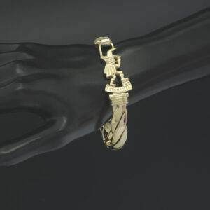 9ct Yellow Gold Football Loop Bangle