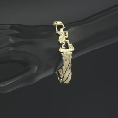 9ct Yellow Gold Football Loop Bangle - Image 4