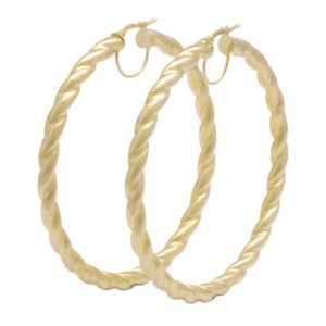 9ct Yellow Gold Swirly Hoop Earrings