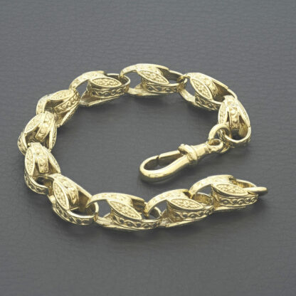 9ct Yellow Gold Tulip Bracelet 8" 8.5mm - Image 2