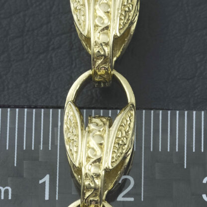9ct Yellow Gold Tulip Bracelet 8" 8.5mm - Image 3