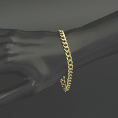 9ct Yellow Gold Curb Bracelet 7.5" 6mm - Image 3